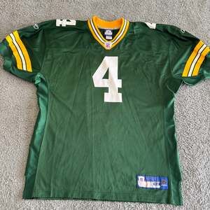 100% Authentic Reebok Brett Favre NFL Green Bay Packers Jersey Green 52-XL
